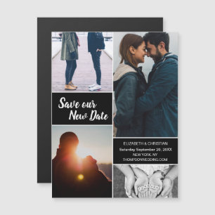 Blau Rette unser neues Date Foto Ändern Sie das Da Magneteinladung