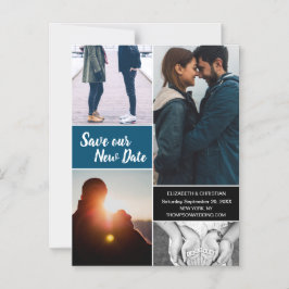 Blau Rette unser neues Date Foto Ändern Sie das Da Magneteinladung