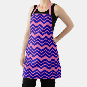 Blau Rosa Chevron-Zickzack-Design Schürze