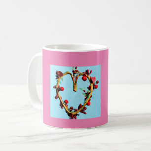 Blau-rosa-farbenes Muttertagsherz Kaffeetasse