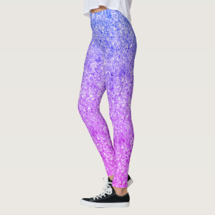 Blau-Rosa-Glitzer Leggings