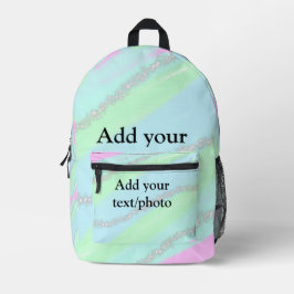 Blau-rosa-grüner Glitzer funkelnde Pastellfarben N Bedruckter Rucksack