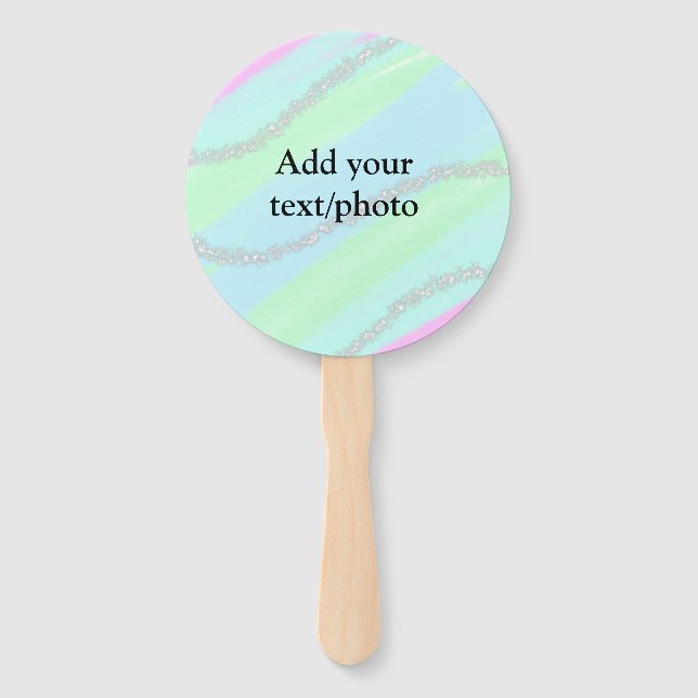 Blau-rosa-grüner Glitzer funkelnde Pastellfarben N Fächer (Vorderseite)