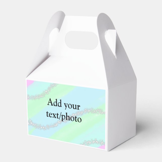 Blau-rosa-grüner Glitzer funkelnde Pastellfarben N Geschenkschachtel (Vorderseite)