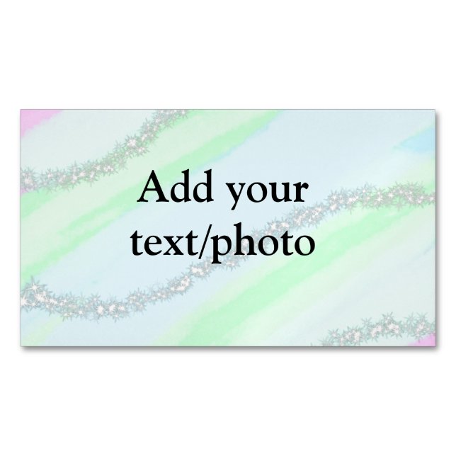 Blau-rosa-grüner Glitzer funkelnde Pastellfarben N Magnetische Visitenkarte (Vorderseite)