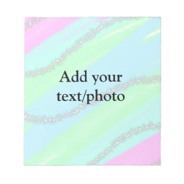 Blau-rosa-grüner Glitzer funkelnde Pastellfarben N Notizblock