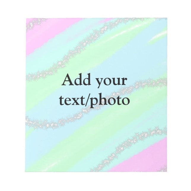 Blau-rosa-grüner Glitzer funkelnde Pastellfarben N Notizblock (Vorderseite)