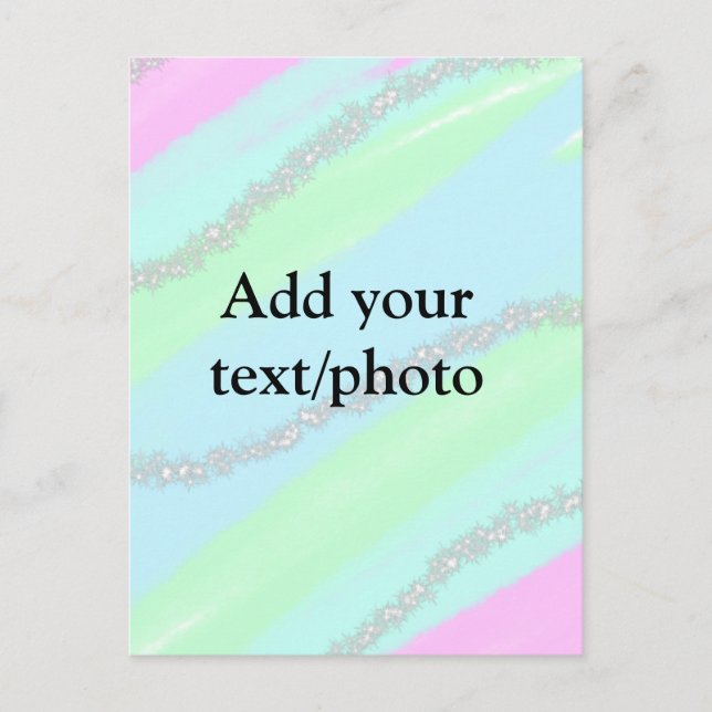 Blau-rosa-grüner Glitzer funkelnde Pastellfarben N Postkarte (Vorderseite)