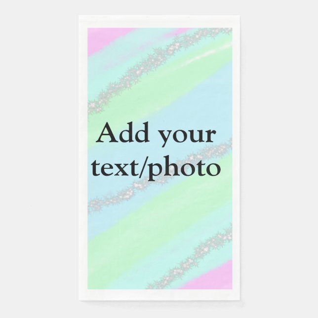 Blau-rosa-grüner Glitzer funkelnde Pastellfarben N Serviette (Vorderseite)