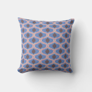 Blau Rosa Ikat Geometrisches Wurfkissen Kissen