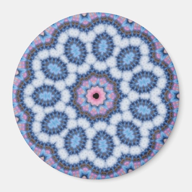 blau-rosa Kaleidoskop Magnet (Vorne)