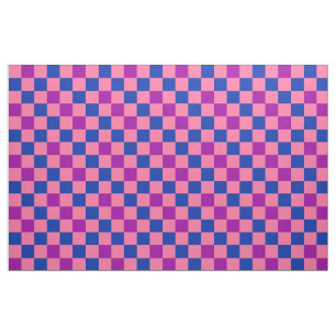 Blau Rosa Lila Karomuster Design  Stoff