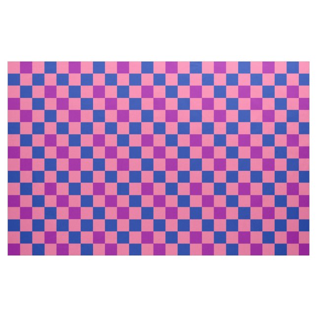 Blau Rosa Lila Karomuster Design  Stoff (Fat Quarter (45,7 x 55,9 cm))