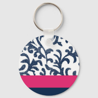 Blau-Rosa-Muster Schlüsselanhänger