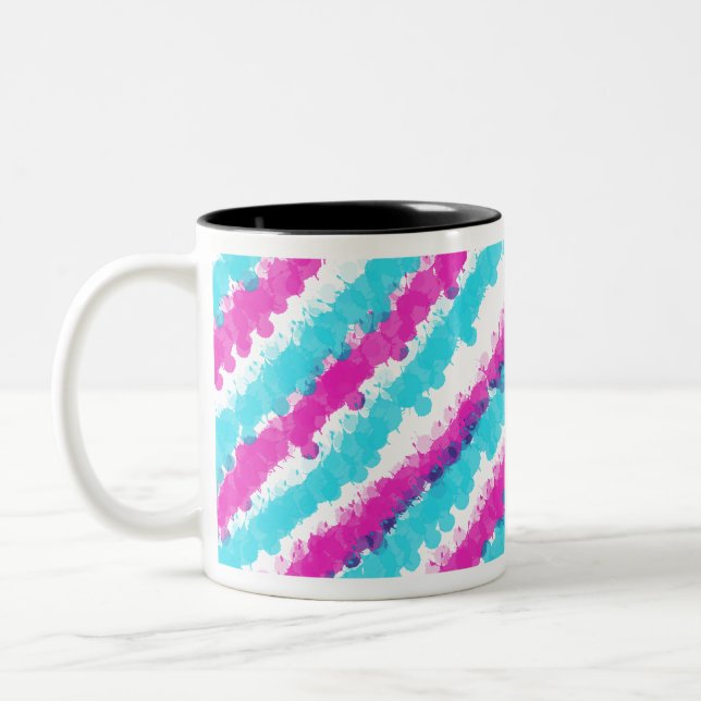 Blau-Rosa-Spritzer Zweifarbige Tasse (Links)