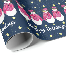 Blau-Rosa und Gelb Geschenkpapier