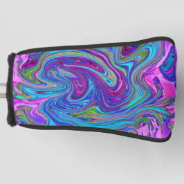 Blau, Rosa und Lila Groovy Abstrakt Retro Art Golf Headcover