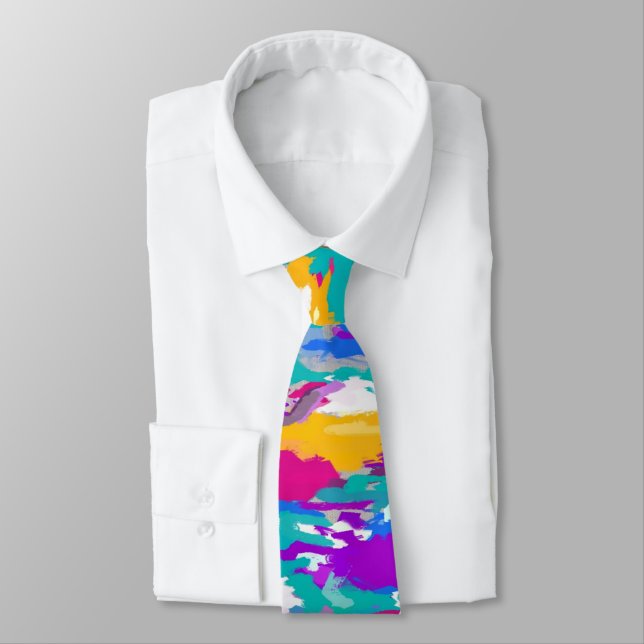 Blau, Rosa und Lila Krawatte (Gebunden)