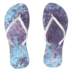Blau, Rosa und Lila Marmor Abstrakt Flip Flops