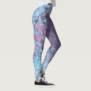Blau, Rosa und Lila Marmor Abstrakt Leggings
