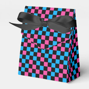 Blau Rosa und Schwarz kariertes Muster Geschenkschachtel