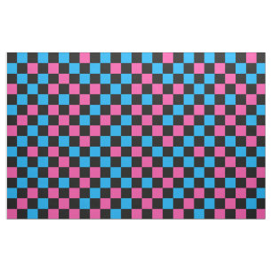 Blau Rosa und Schwarz kariertes Muster Stoff