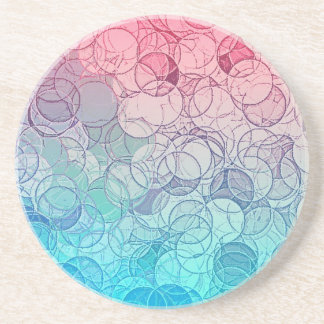 Blau Rosa Vintage Abstrakte Geometrische Muster Getränkeuntersetzer