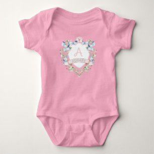 Blau-Rosa-Wappen Baby Strampler