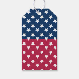 Blau-Rot-Block mit weißen Sternen Geschenkanhänger