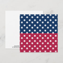Blau-Rot-Block mit weißen Sternen Karte