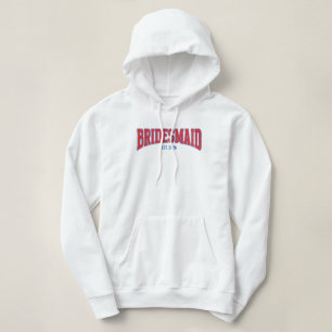 Blau + Rot Falscher Glitter BRAUTJUNGFER Junggesel Hoodie