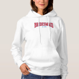 Blau + Rot Falscher Glitter BRAUTJUNGFRAU Junggese Hoodie