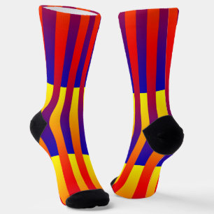 Blau Rot Gelb Gestreiftes Muster Socken