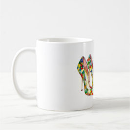 Blau Rot Gelb Grün Leben ist besser in Absätzen Kaffeetasse