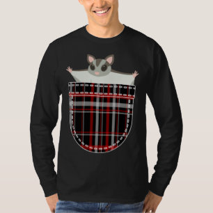 Blau-rot karierter Zuckergleiter in der Tasche T-Shirt