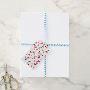Blau-Rot-Schneeflocken-Design Geschenkanhänger
