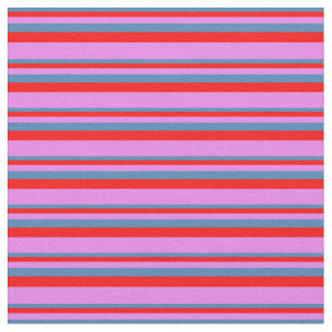 Blau, Rot und Violett Streifen-/Linienmuster Stoff