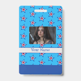 Blau-Rot-Weiß-Star-Muster-Abzeichen Ausweis