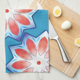 Blau Rot zehn Stuhl Sternkaleidoskop in weich glän Geschirrtuch