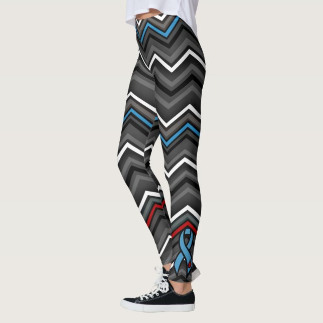 Blau/Rot Zig Zag ...Diabetes Leggings (Links)