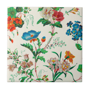 Blau-rote Blume Vintages Malmuster Fliese