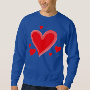 blau rote Herzen Valentinstag Sweatshirt