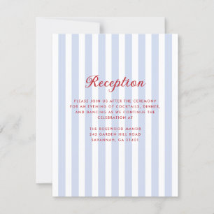 Blau-rote Hochzeitskarte Einladung