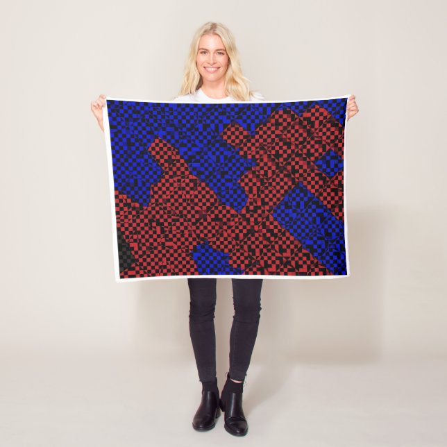Blau-rotes Tarnmuster-Fleece-Decke Fleecedecke (Beispiel)