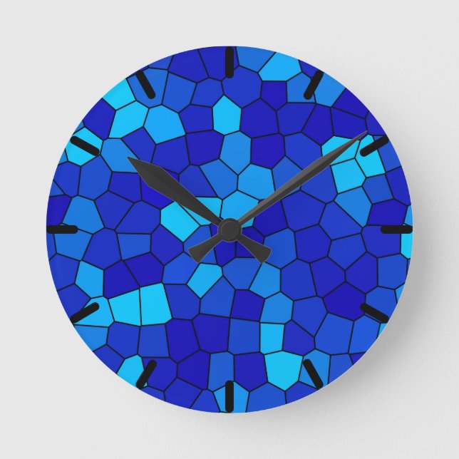BLAU RUNDE WANDUHR (Vorderseite)