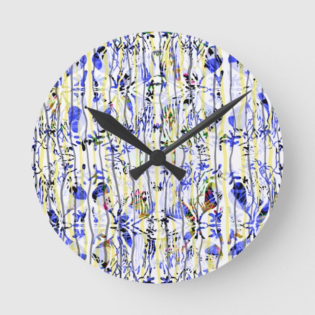 blau runde wanduhr (Vorderseite)