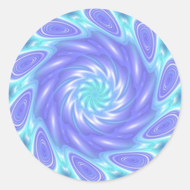 Blau Runder Aufkleber (Vorderseite)