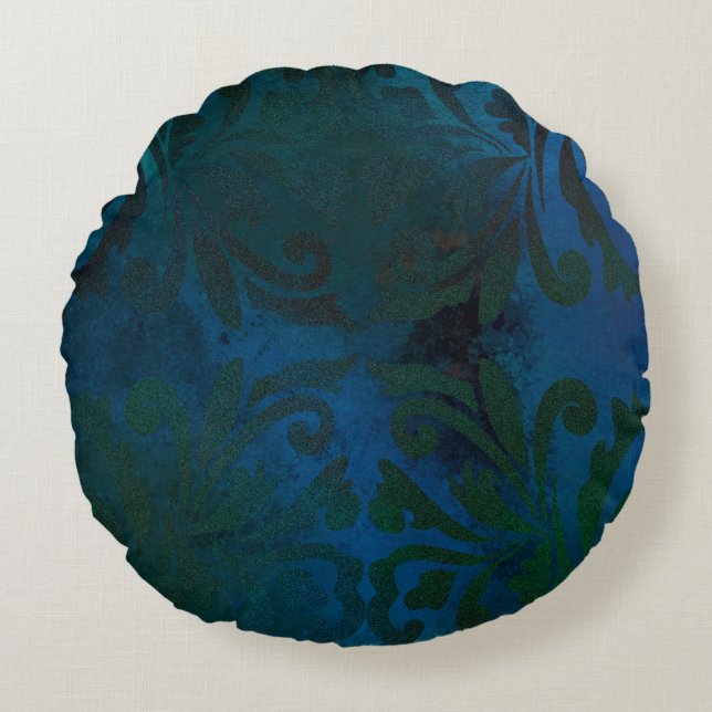 blau rundes kissen (Vorderseite)