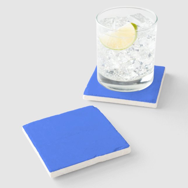 Blau (RYB) (Vollfarbe) Steinuntersetzer (Seitenansicht)