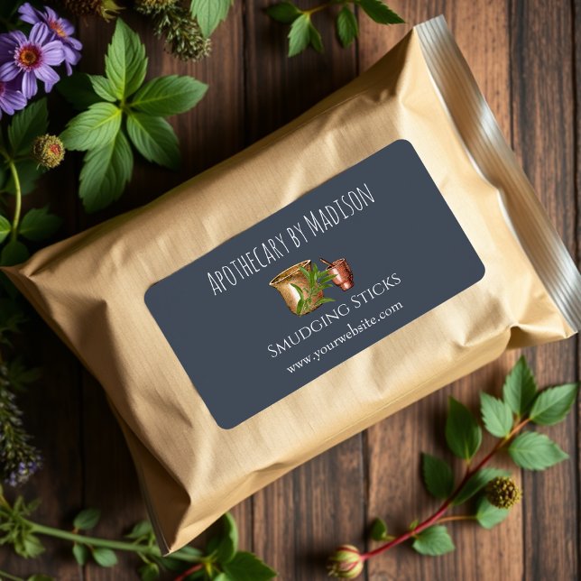 Blau | Sage Smudge Sticks Produktkennzeichnungen Adressaufkleber (Von Creator hochgeladen)